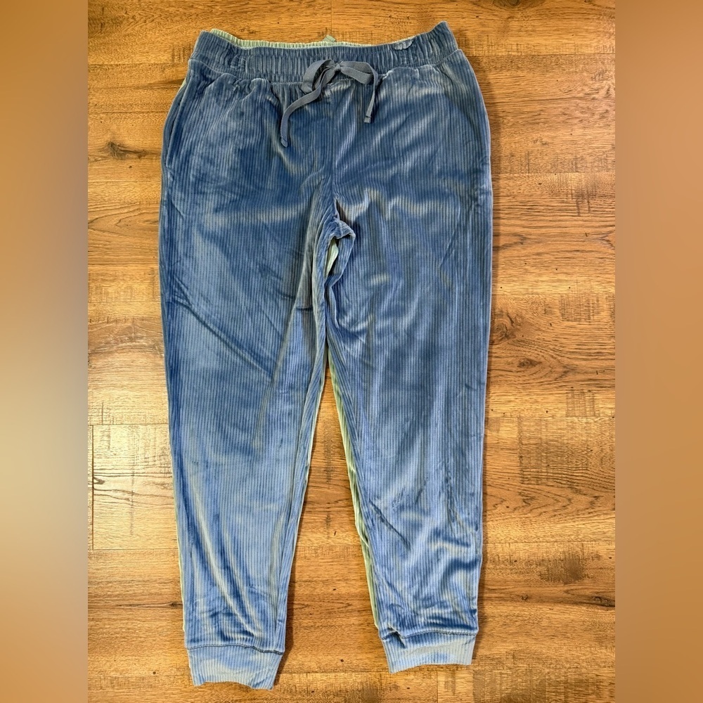 NWT!! JACLYN New York Blue & Green Velvet Jogger Pants size M